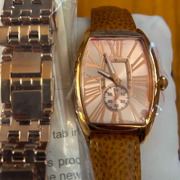 Montre Bronzo Italia Or Rose – Cuir Beige, Chiffres Romains – Occasion